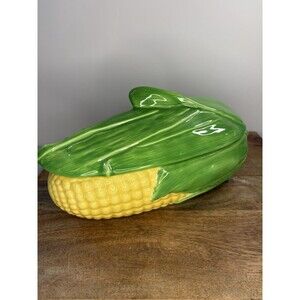 Vintage Shawnee Pottery Corn King Covered Casserole Dish USA 11”
